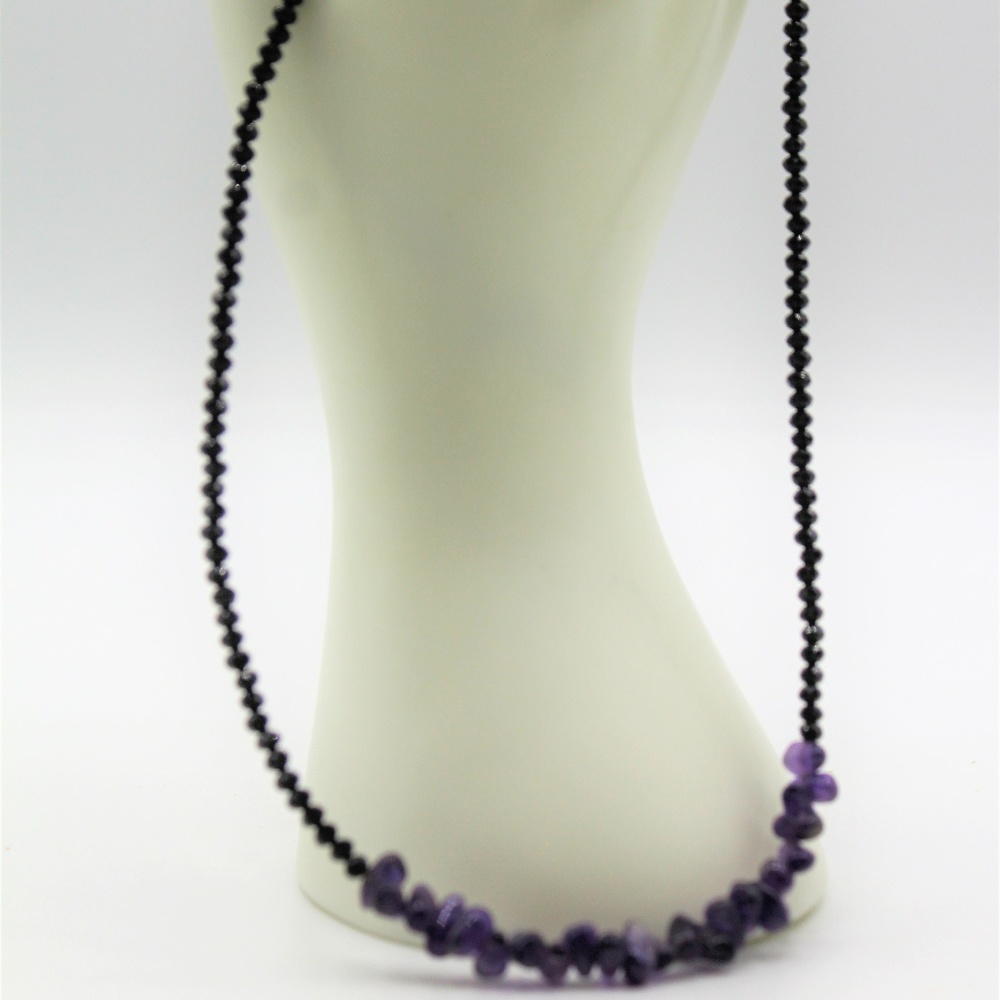 Dainty amethyst and spinel necklace
